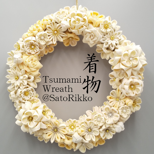 Tsumami Wreath - White - - SatoRikko