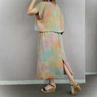 Kimono co-ord - Colorful clouds -